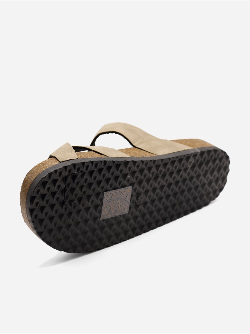 Sandales multi-brides Taupe - Kiabi