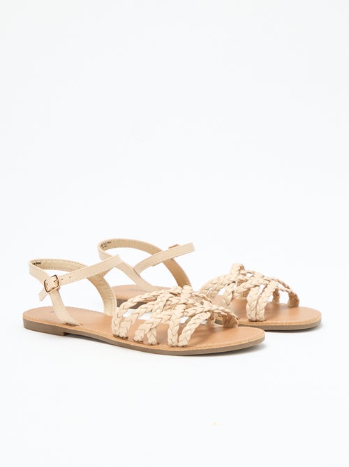 Sandales multi brides tressées - Kiabi