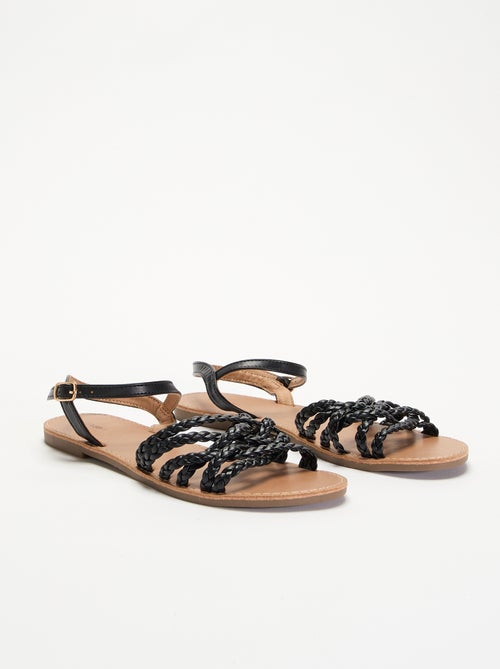 Sandales multi brides tressées - Kiabi
