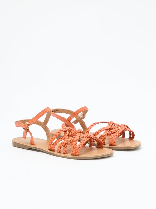 Sandales multi brides tressées - Kiabi