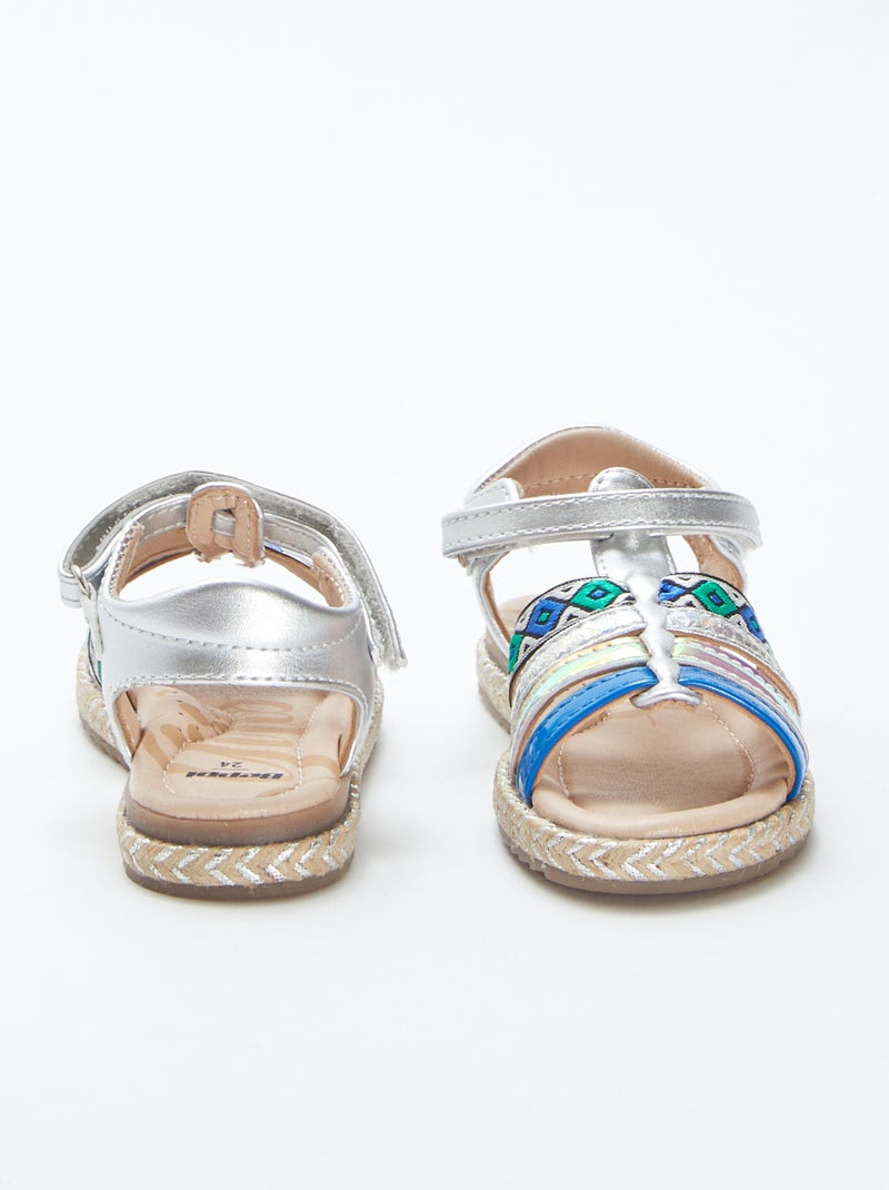 Sandales multi-lanières GRIS - Kiabi