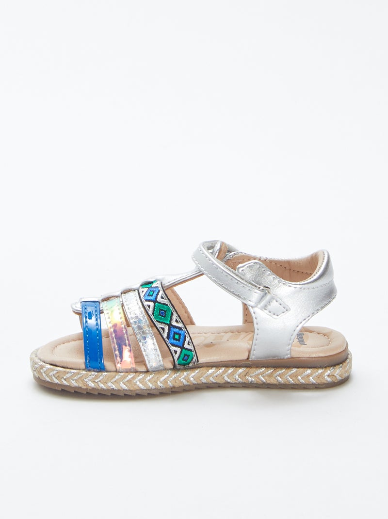 Sandales multi-lanières GRIS - Kiabi