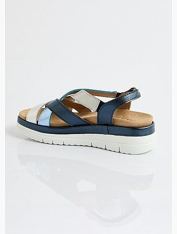 Sandales multibrides compensées grande largeur - Afibel