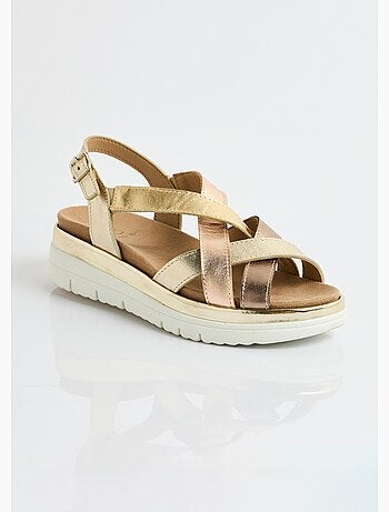 Sandales multibrides compensées grande largeur - Afibel