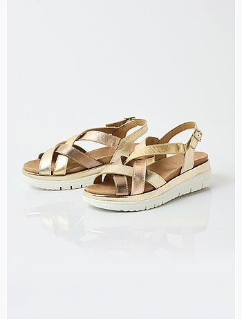 Sandales multibrides compensées grande largeur - Afibel