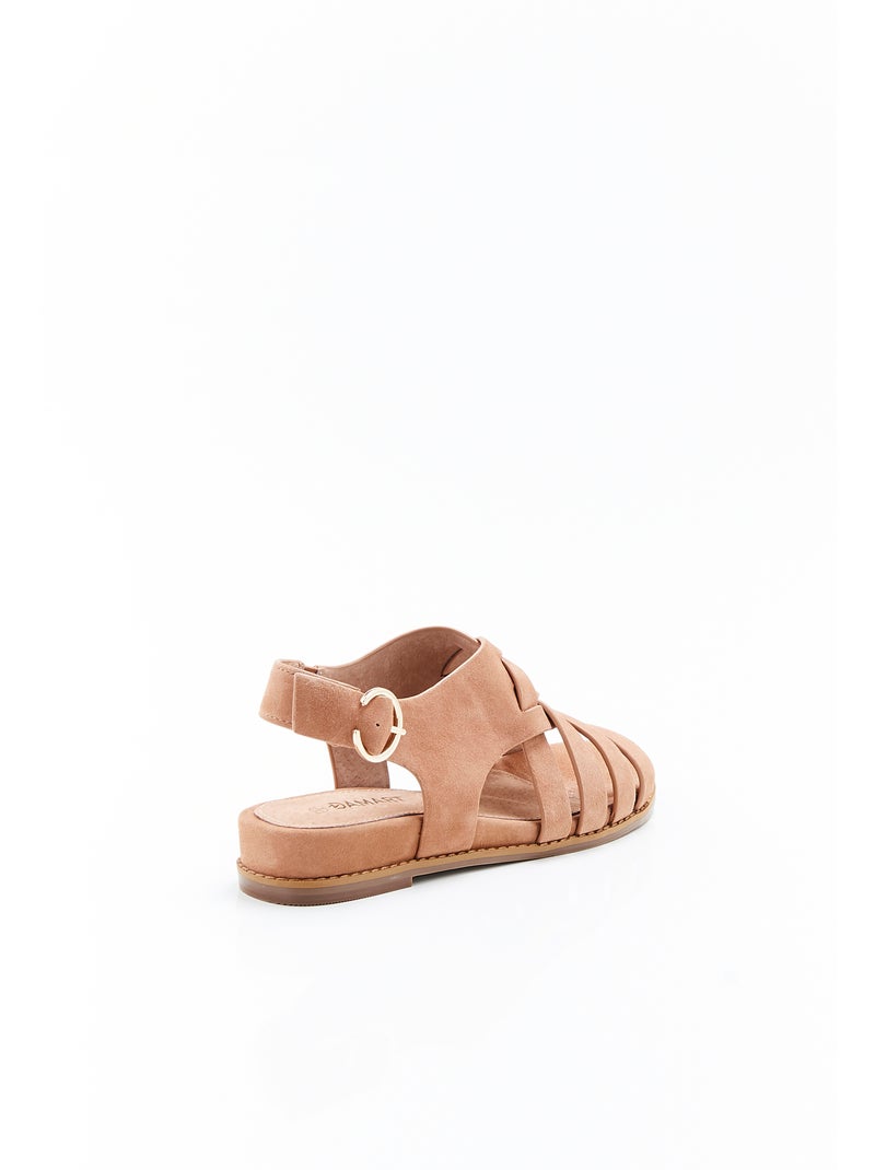 Sandales multibrides croisées - Damart Marron - Kiabi
