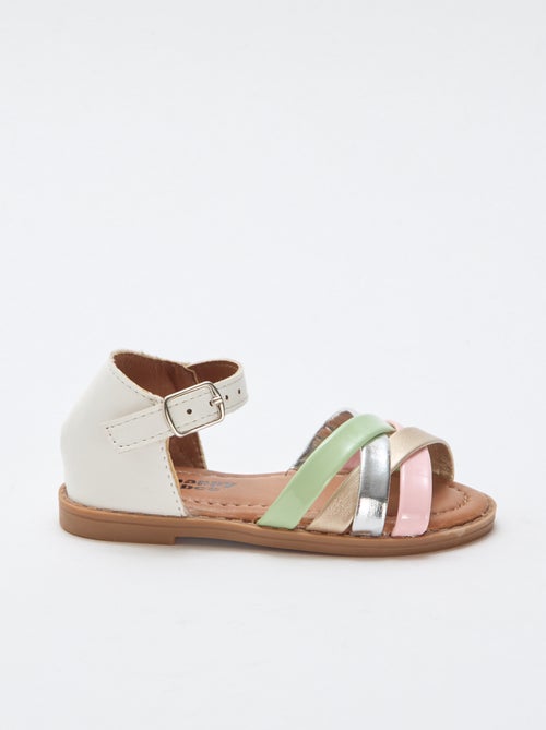 Sandales multicolores à multiples brides - Kiabi