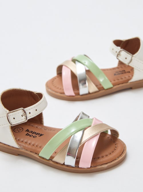 Sandales multicolores à multiples brides - Kiabi