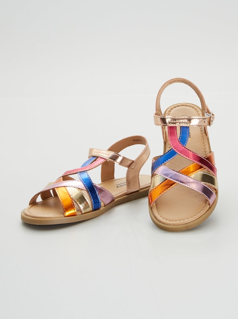 Sandales multicolores Rose - Kiabi