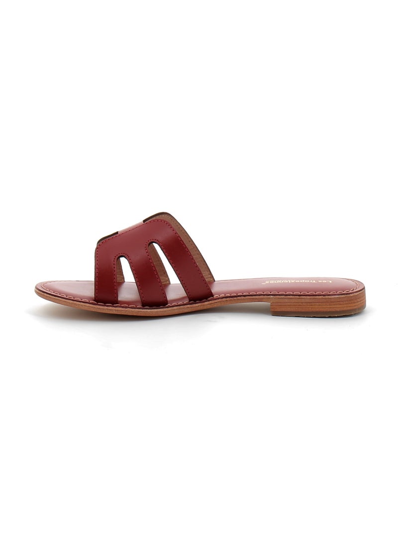 Sandales / Nue Pieds en Cuir les Tropeziennes Rouge - Kiabi