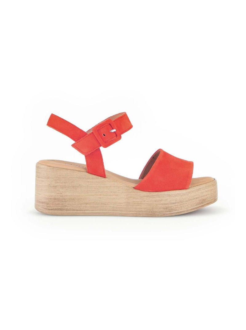Sandales orangées en velours Orange - Kiabi