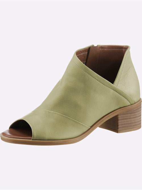 Sandales ouvertes avec glissière latérale et talon bottier - taille standard - helline - Kiabi Sandales ouvertes avec glissière latérale et talon bottier - taille standard - helline - Kiabi