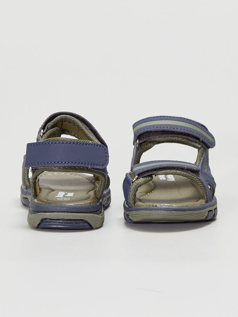 Sandales ouvertes bicolores Bleu - Kiabi