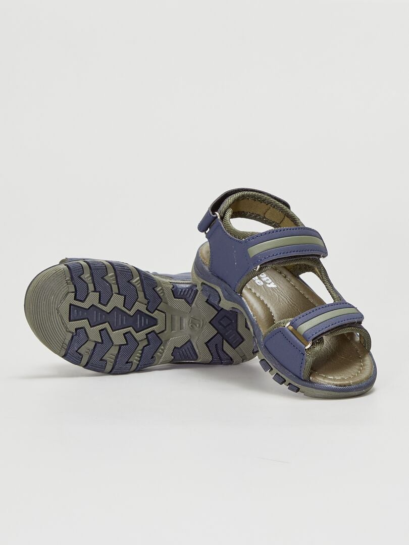 Sandales ouvertes bicolores Bleu - Kiabi