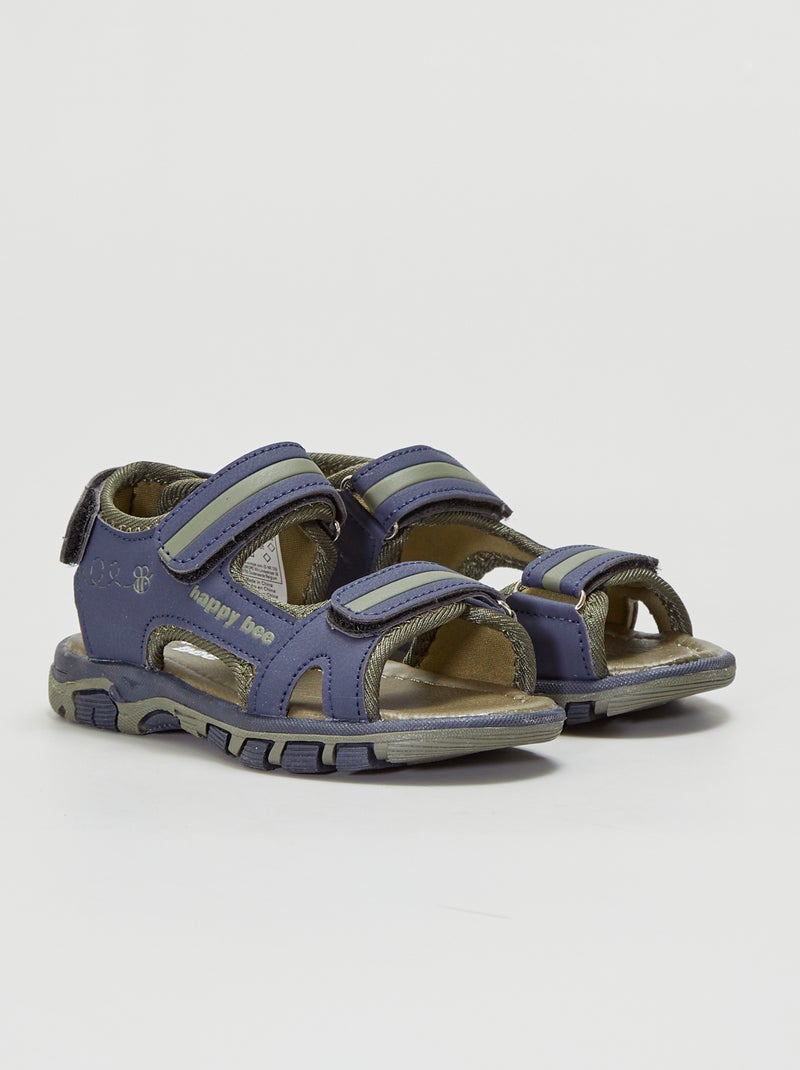 Sandales ouvertes bicolores Bleu - Kiabi