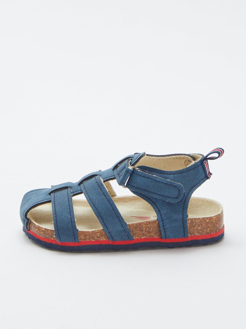 Sandales ouvertes effet liège Bleu - Kiabi
