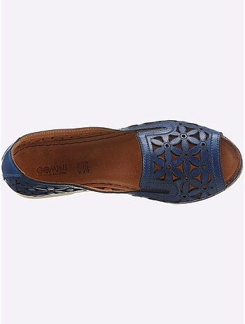 Sandales ouvertes en cuir avec empiècements ajourés et semelle confortable - Taille standard - Witt