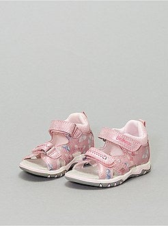 Sandales ouvertes en simili et textile - Kiabi