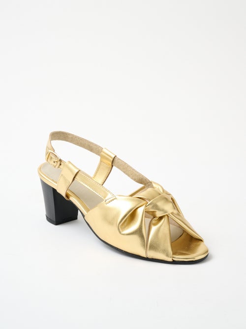 Sandales ouvertes fines brides à talons cuir - AFIBEL - Kiabi