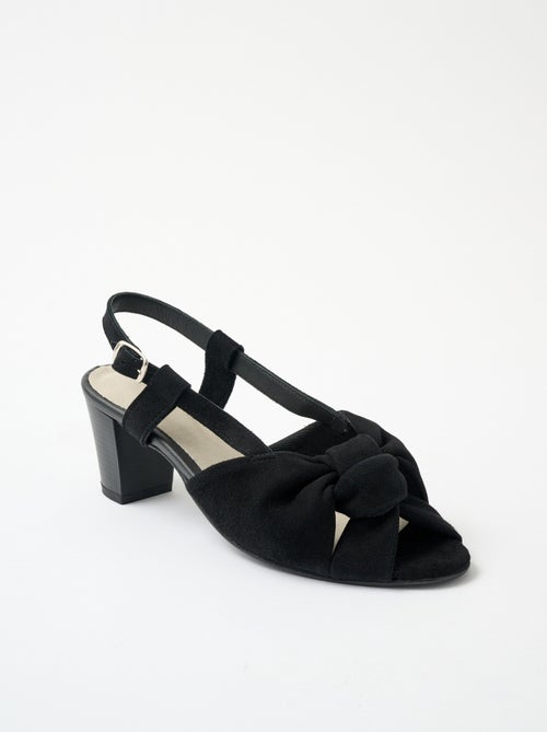 Sandales ouvertes fines brides à talons cuir - AFIBEL - Kiabi