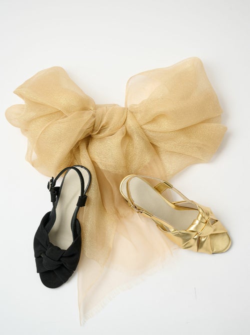 Sandales ouvertes fines brides à talons cuir - AFIBEL - Kiabi