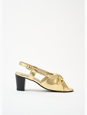 Sandales ouvertes fines brides à talons cuir