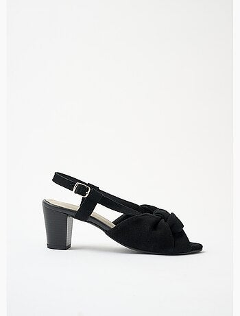 Sandales ouvertes fines brides à talons cuir