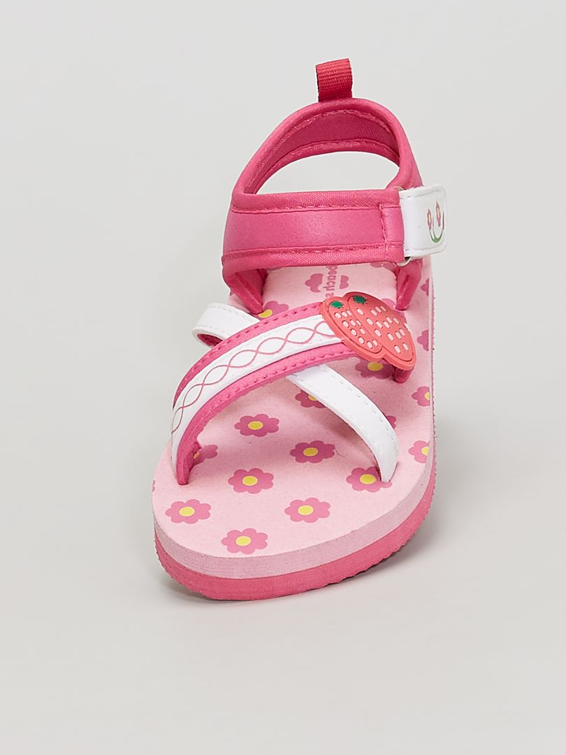 sandale plateforme rose