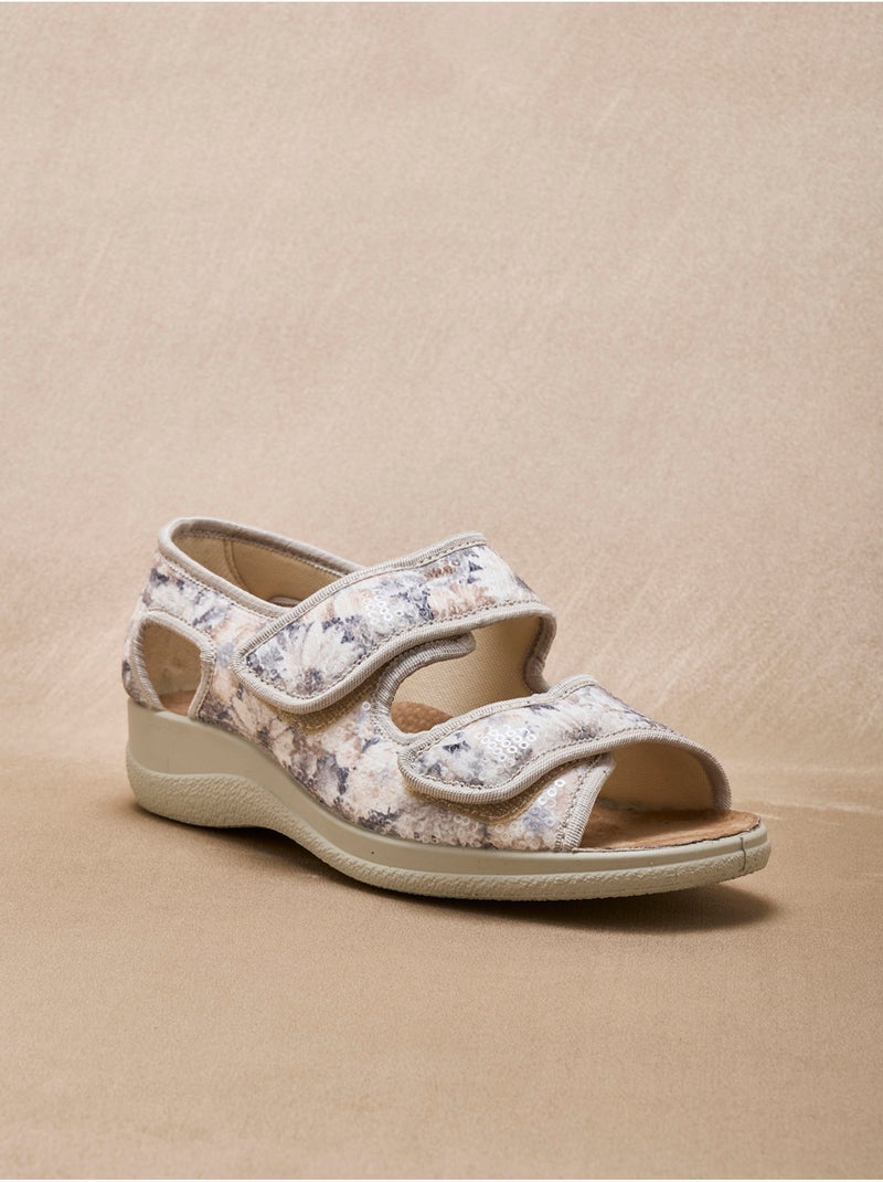 Sandales ouverture totale scratchs - PEDICONFORT Beige - Kiabi
