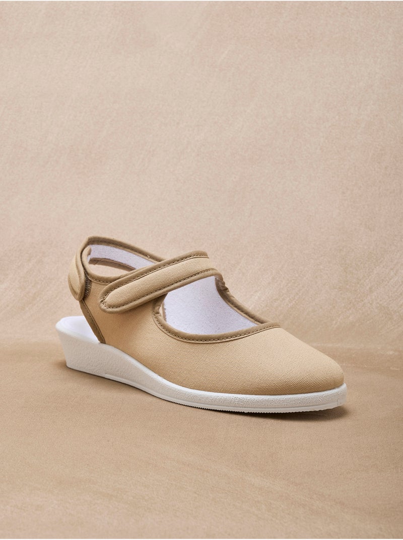 Sandales ouverture totale textile - PEDICONFORT Beige - Kiabi