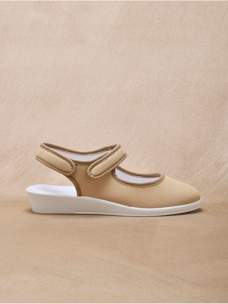Sandales ouverture totale textile - PEDICONFORT Beige - Kiabi