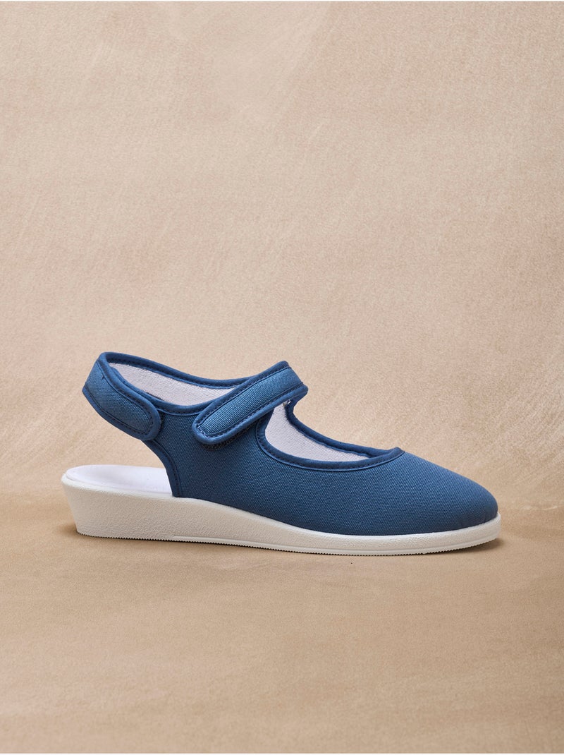 Sandales ouverture totale textile - PEDICONFORT Bleu jean - Kiabi