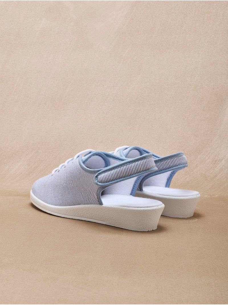 Sandales ouverture totale toile - PEDICONFORT Bleu - Kiabi