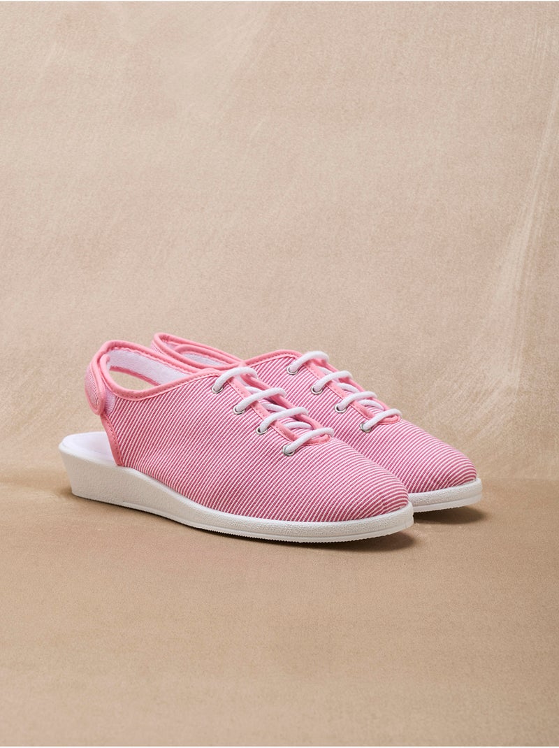 Sandales ouverture totale toile - PEDICONFORT Rose/Multicolore - Kiabi