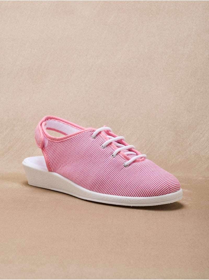 Sandales ouverture totale toile - PEDICONFORT Rose/Multicolore - Kiabi