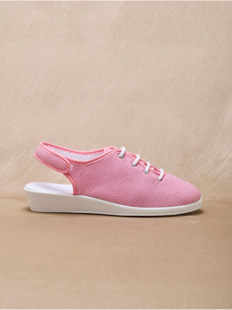 Sandales ouverture totale toile - PEDICONFORT Rose/Multicolore - Kiabi