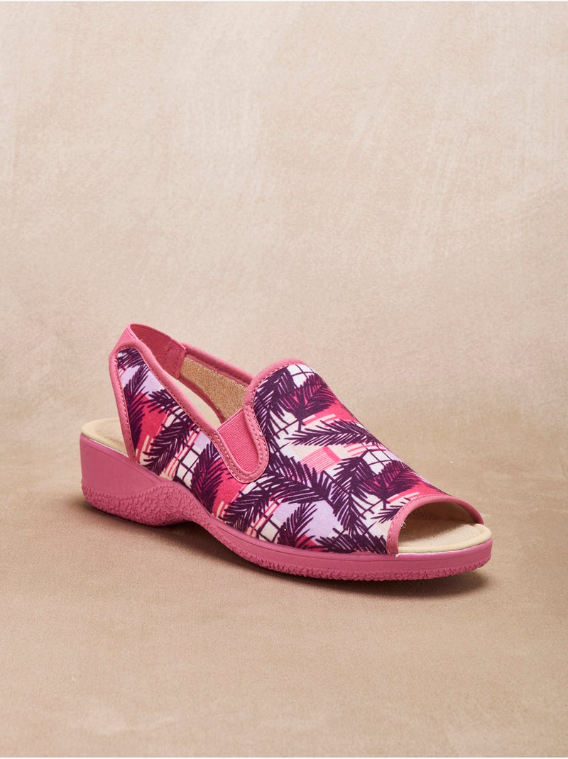 Sandales pantoufles élastiquées - PEDICONFORT Rose/Multicolore - Kiabi