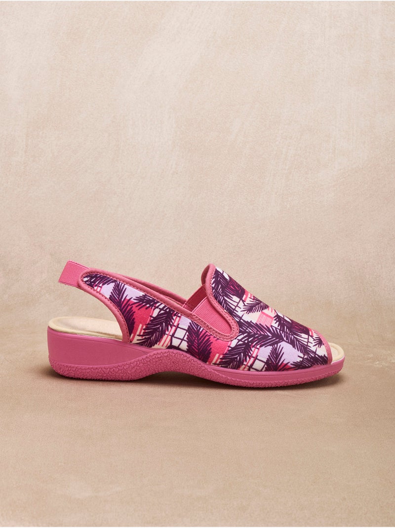 Sandales pantoufles élastiquées - PEDICONFORT Rose/Multicolore - Kiabi