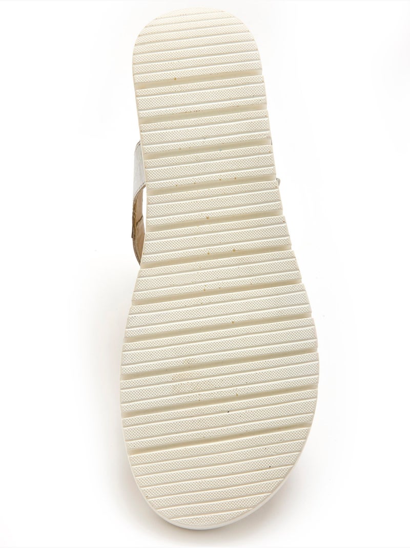 Sandales patte scratch sous boucle - PEDICONFORT Argenté - Kiabi