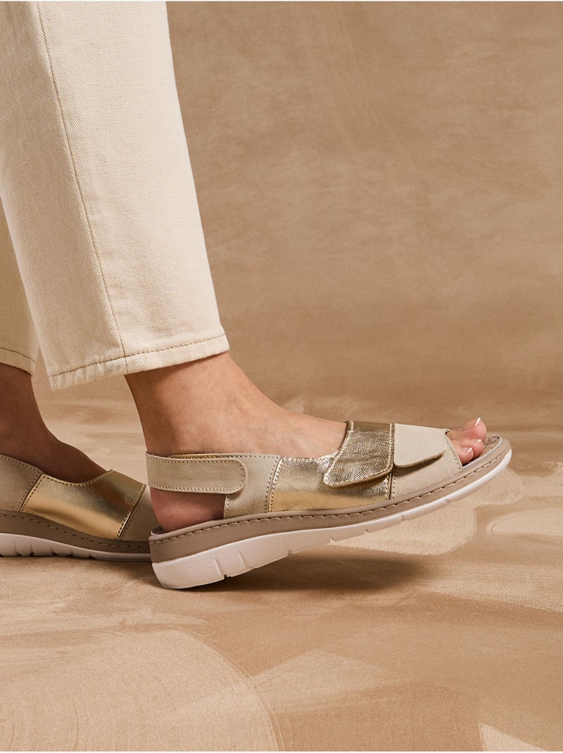 Sandales pattes scratchs - PEDICONFORT Beige - Kiabi