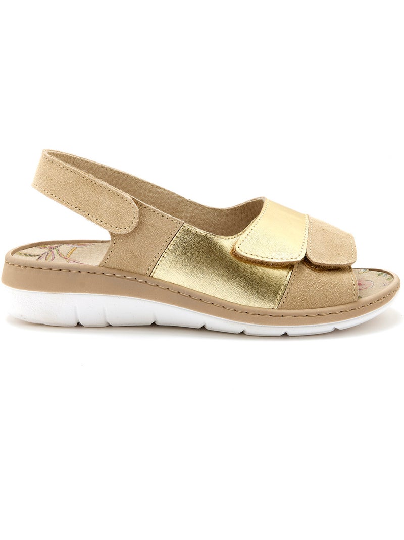 Sandales pattes scratchs - PEDICONFORT Beige - Kiabi