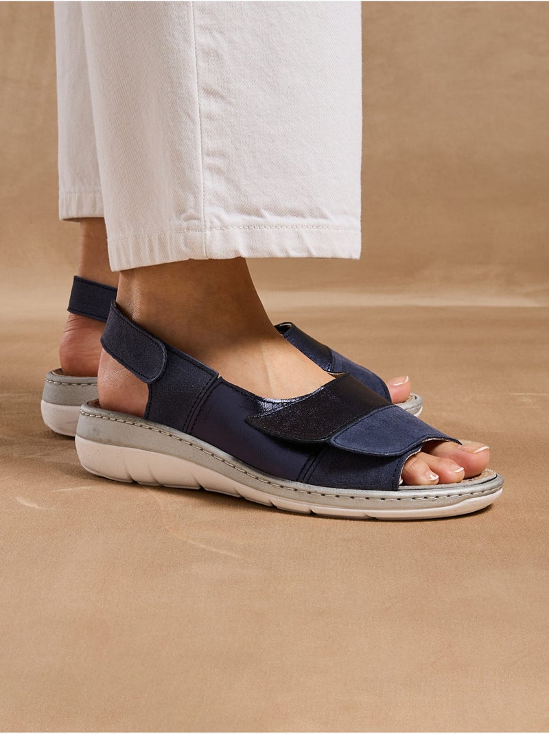Sandales pattes scratchs - PEDICONFORT Bleu marine - Kiabi