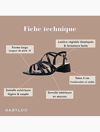 Sandales pieds larges - Modèle Eva