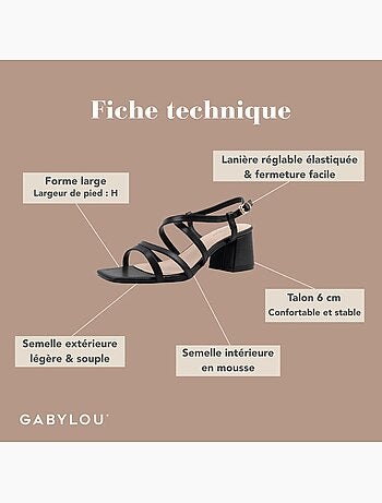 Sandales pieds larges - Modèle Zoe