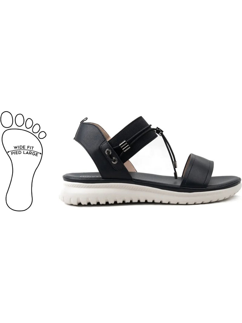 Sandales pieds larges h - lou Noir - Kiabi