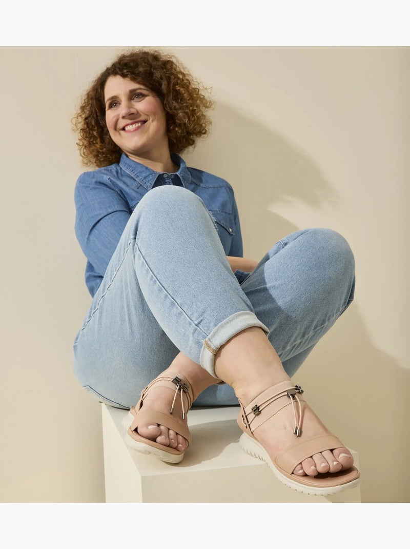 Sandales pieds larges h - lou Rose - Kiabi