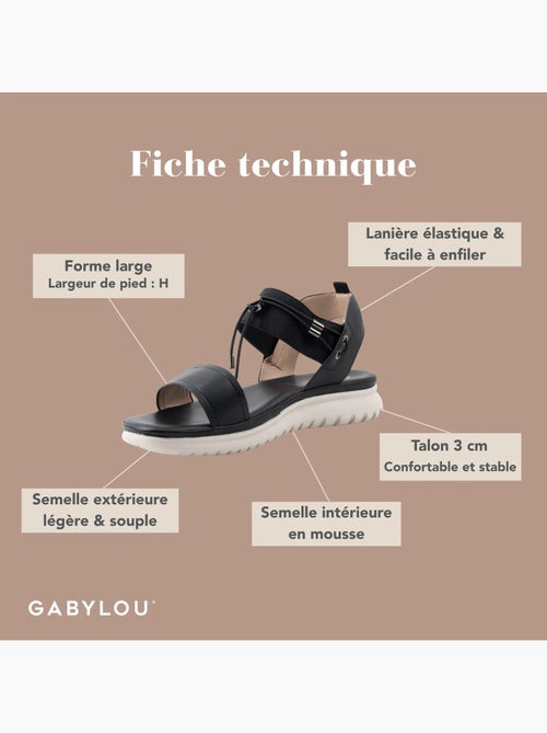 Sandales pieds larges H - Modèle Lou - Kiabi
