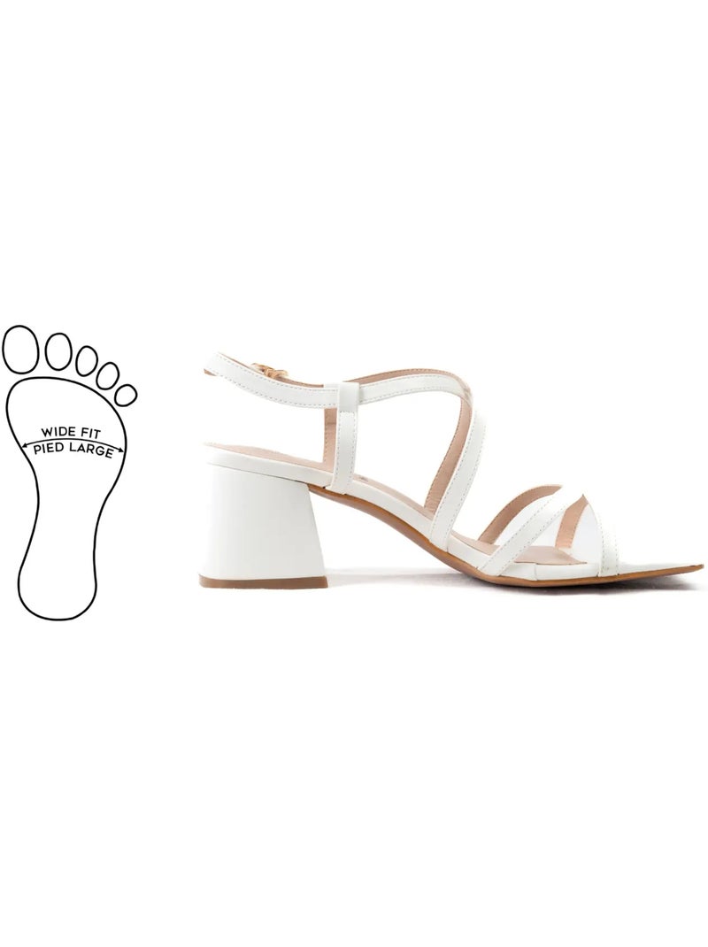 Sandales pieds larges h - zoe Blanc - Kiabi