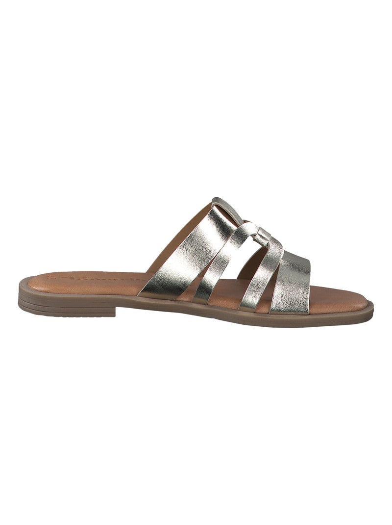 Sandales Plate Cuir Tamaris Doré/or - Kiabi