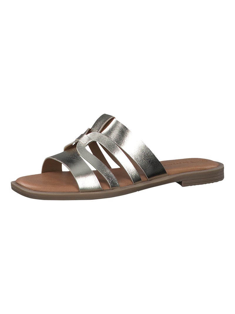 Sandales Plate Cuir Tamaris Doré/or - Kiabi